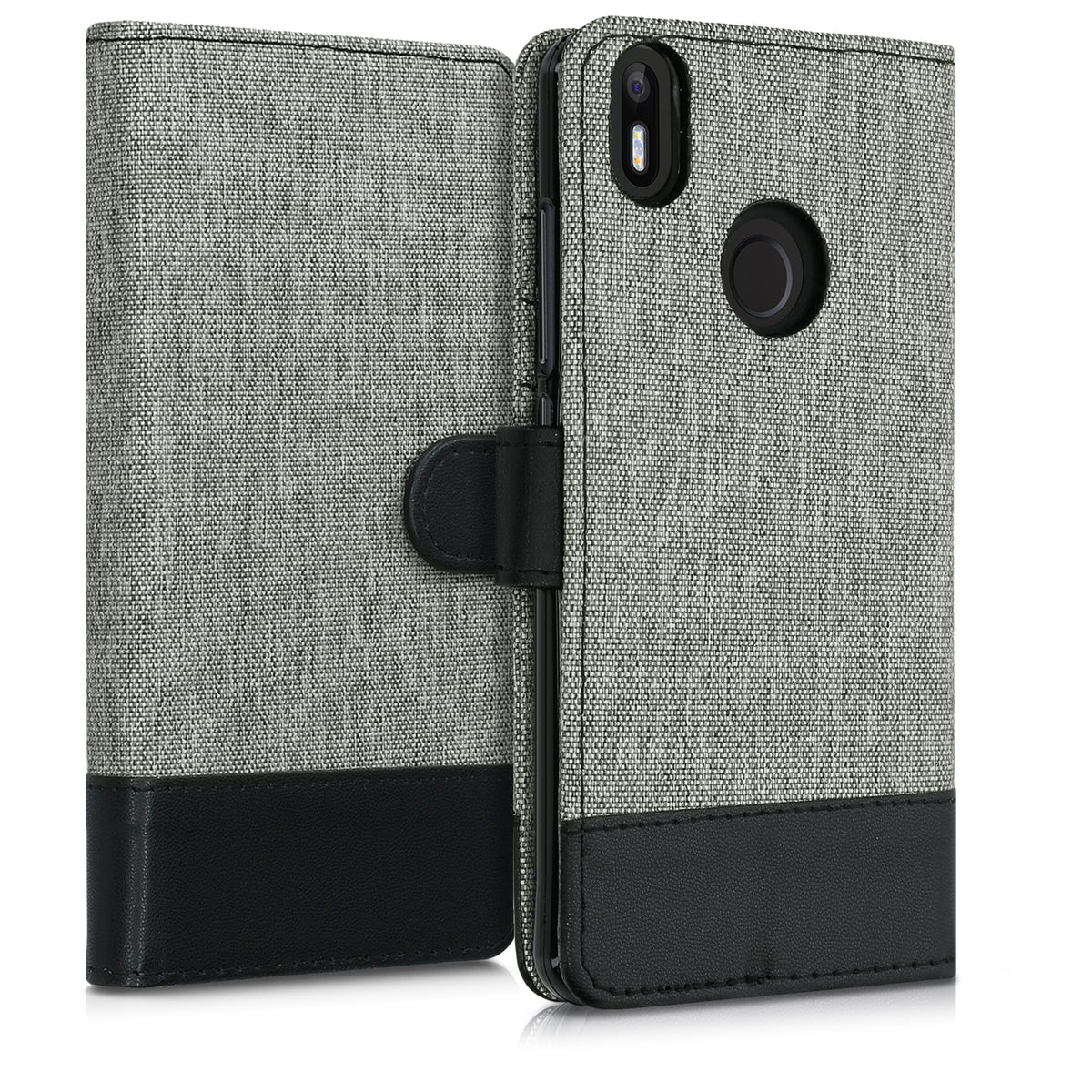 kwmobile Wallet Case kompatibel mit bq Aquaris X / X Pro - Hülle mit Ständer - Handyhülle Kartenfächer