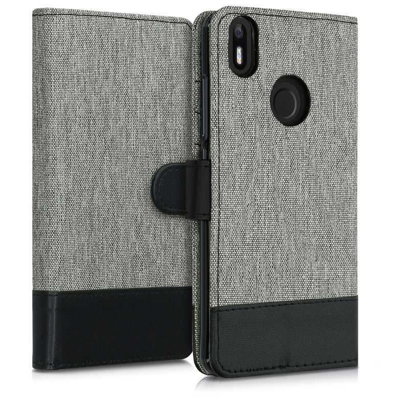 kwmobile Wallet Case kompatibel mit bq Aquaris X / X Pro - Hülle mit Ständer - Handyhülle Kartenfächer