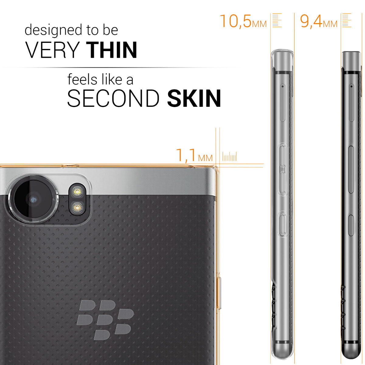 kwmobile Hülle kompatibel mit Blackberry KEYone (Key1) - Silikon Handyhülle - Handy Case
