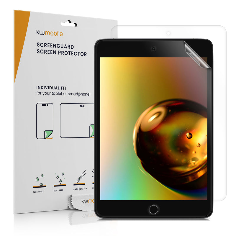 kwmobile 2x Tablet Schutzfolie kompatibel mit Apple iPad Mini 5 (2019) Folie - Full Screen Protector - Tablet Displayfolie entspiegelt Transparent  