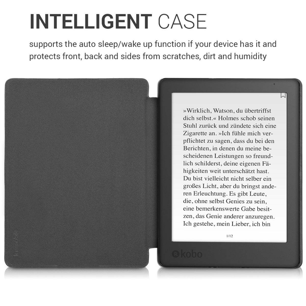 Kobo Aura H2O Edition 2 mit Auto-Sleep eReader Flip Case