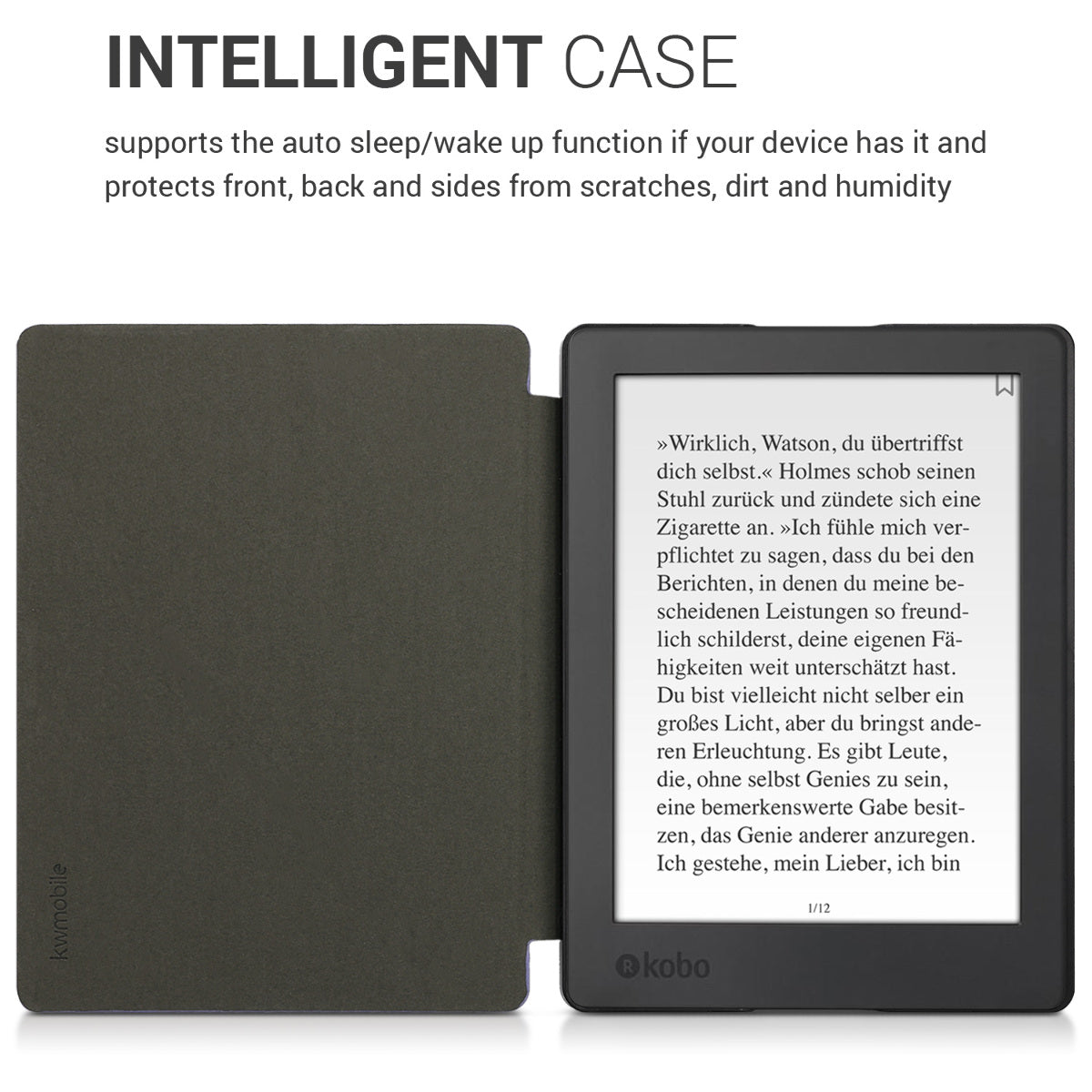 Kobo Aura H2O Edition 2 mit Auto-Sleep eReader Flip Case