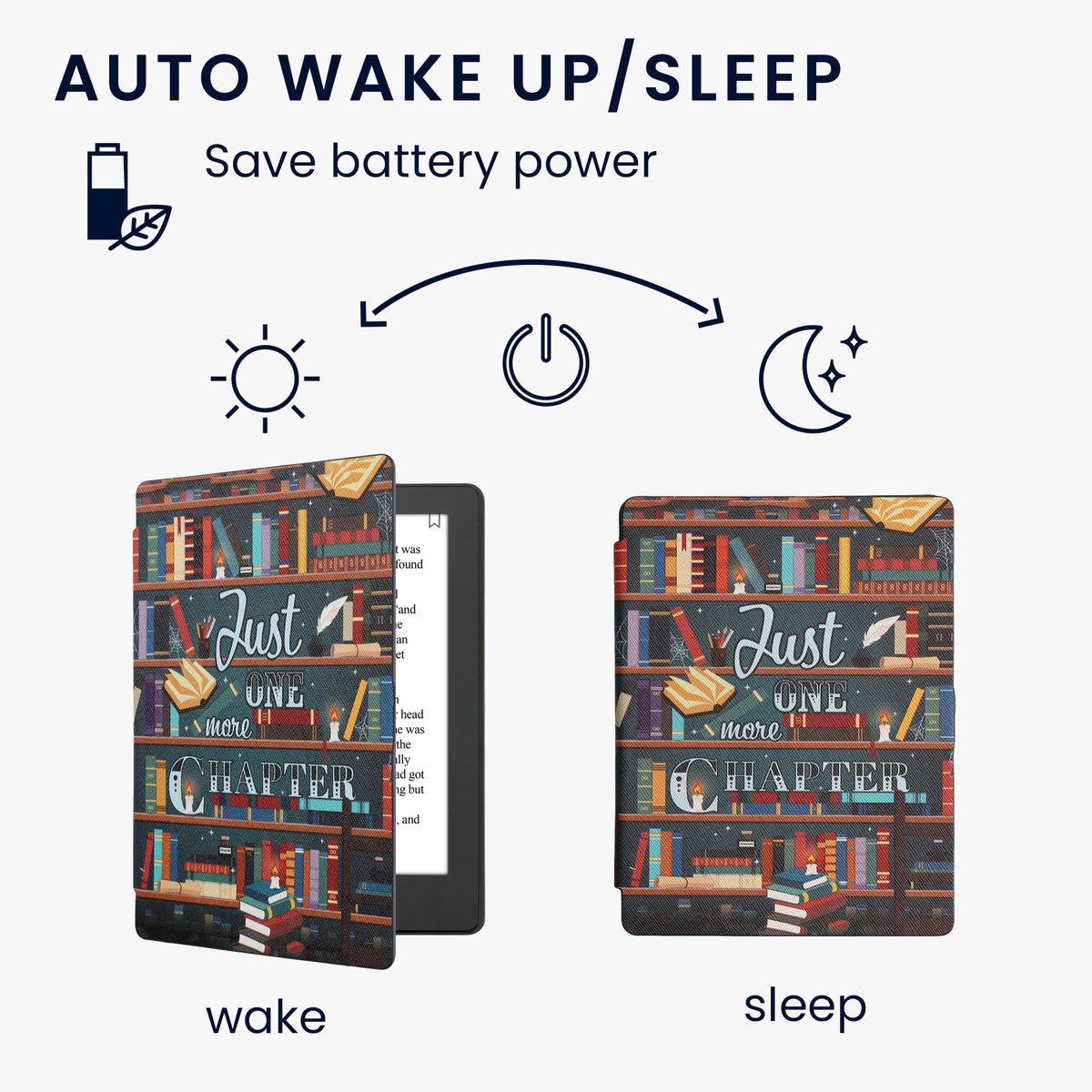 Kobo Aura H2O Edition 2 mit Auto-Sleep eReader Flip Case