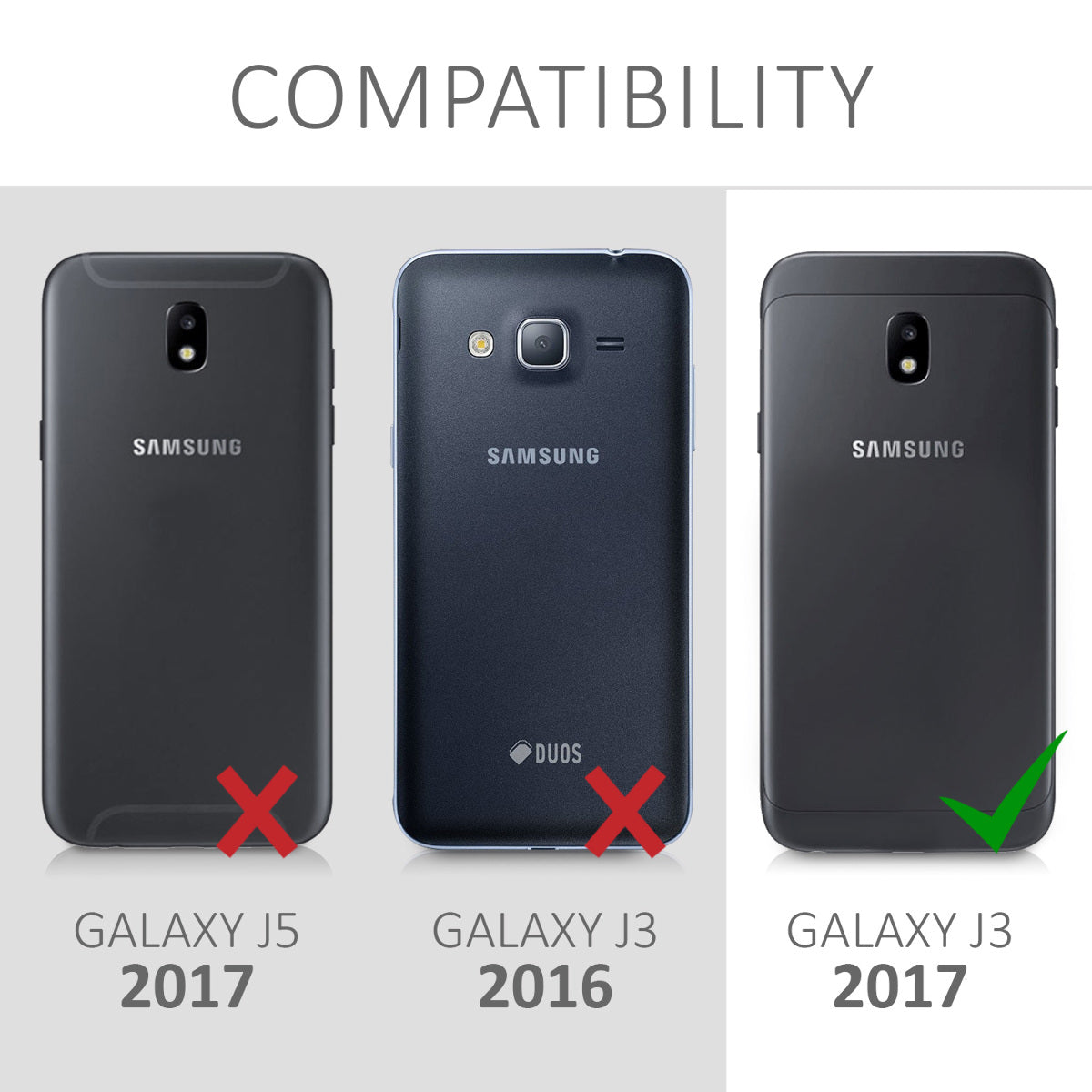 kwmobile Hülle kompatibel mit Samsung Galaxy J3 (2017) DUOS Kunstleder Handyhülle mit Kartenfächern