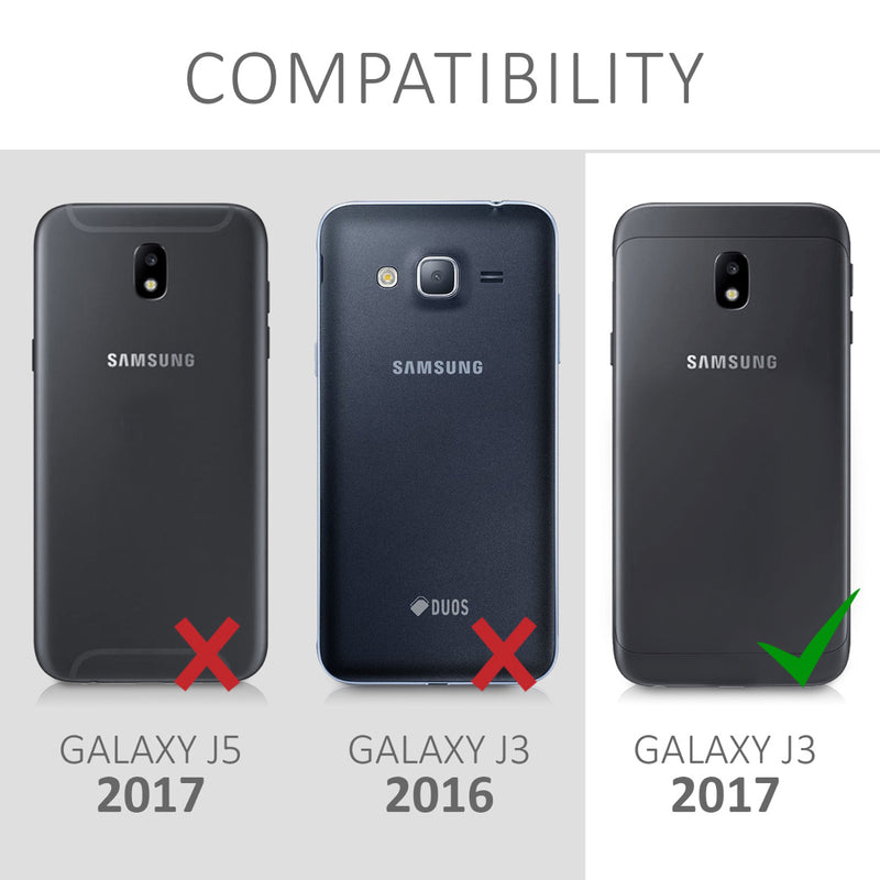 kwmobile Hülle kompatibel mit Samsung Galaxy J3 (2017) DUOS Kunstleder Handyhülle mit Kartenfächern