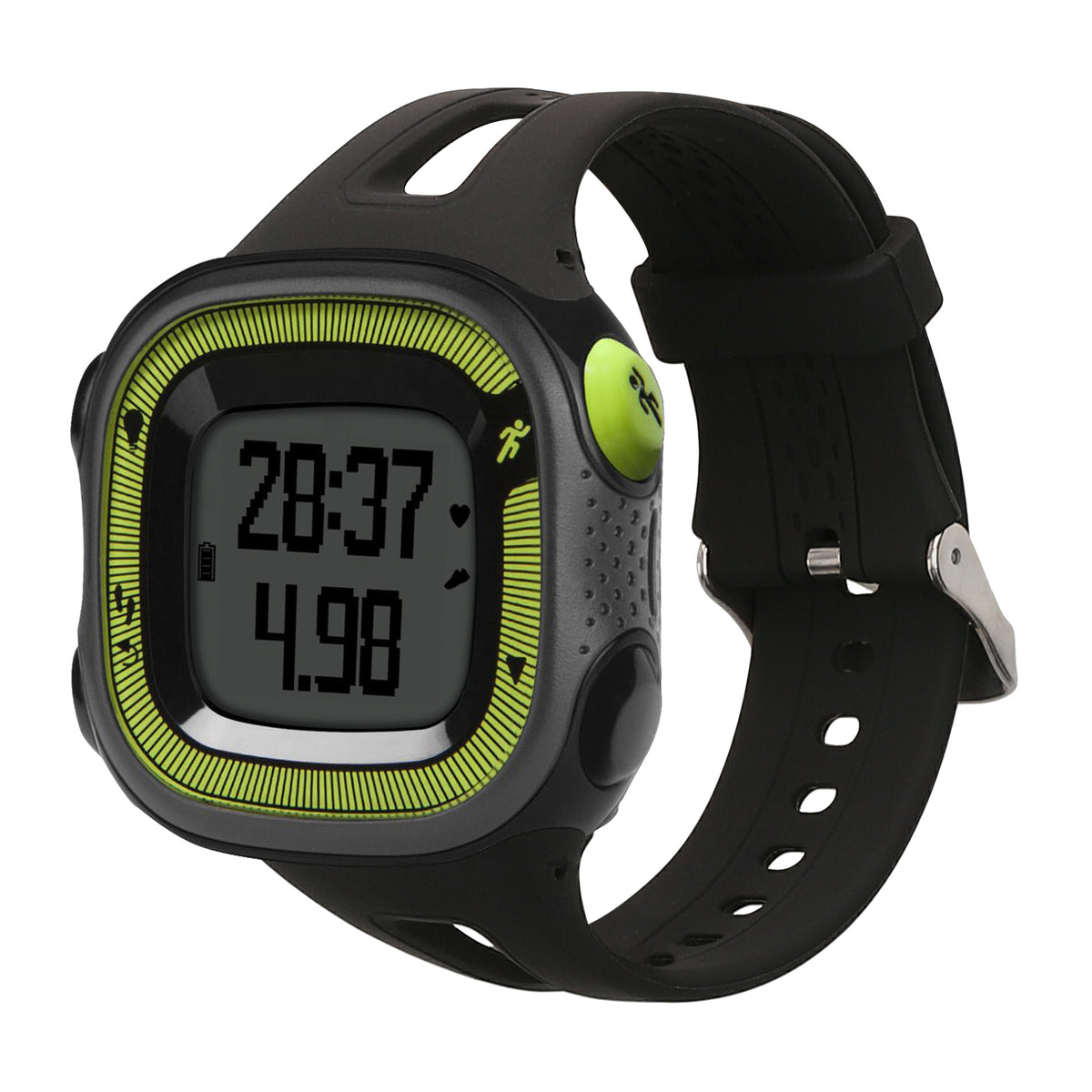 kwmobile Silikon Uhrenarmband für Garmin Forerunner 10 / 15 (L Size model) Armband - Ersatzarmband für Fitnesstracker - Wechselarmband Smartwatch - Schwarz Schwarz  