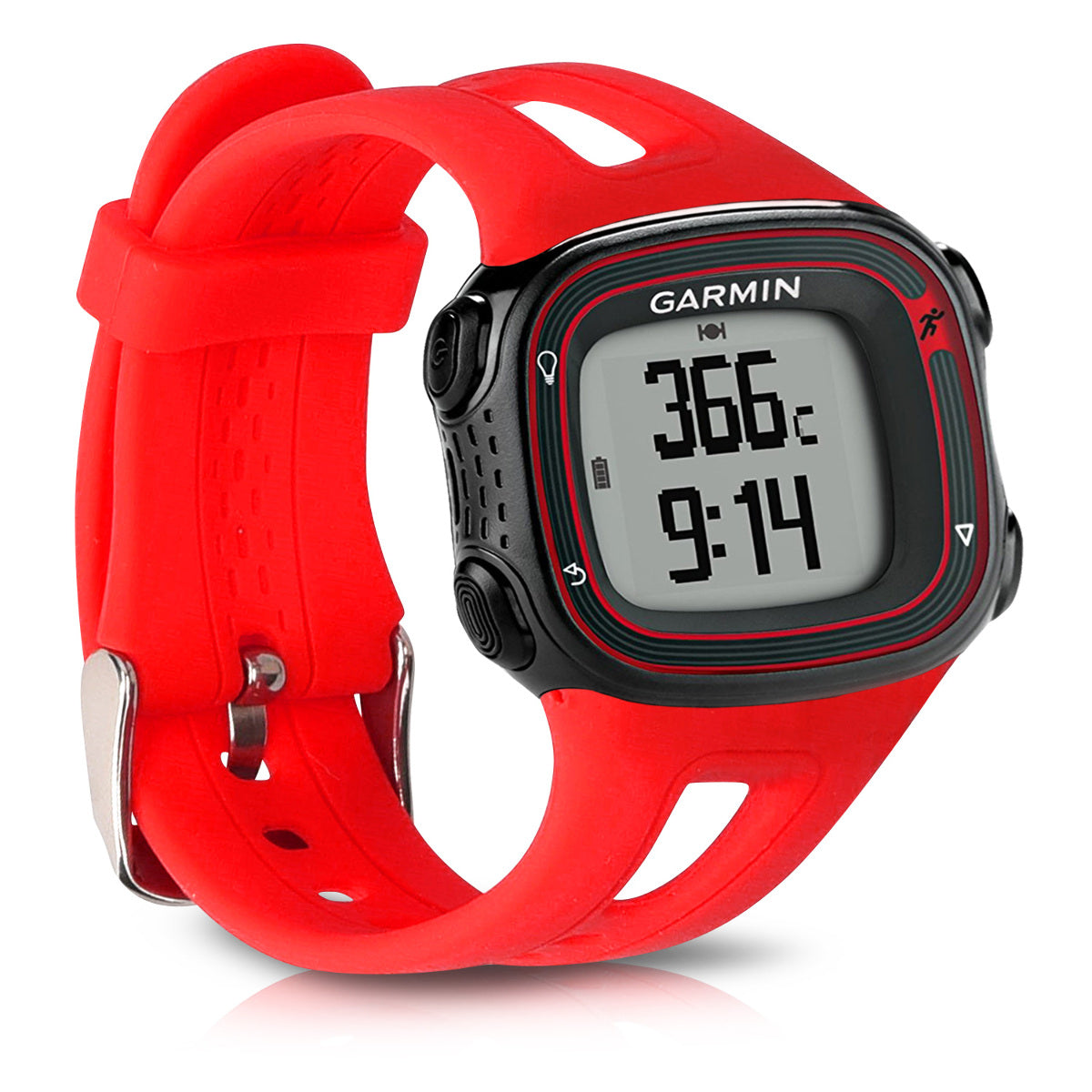 kwmobile Silikon Uhrenarmband für Garmin Forerunner 10 / 15 (L Size model) Armband - Ersatzarmband für Fitnesstracker - Wechselarmband Smartwatch - Rot Rot  