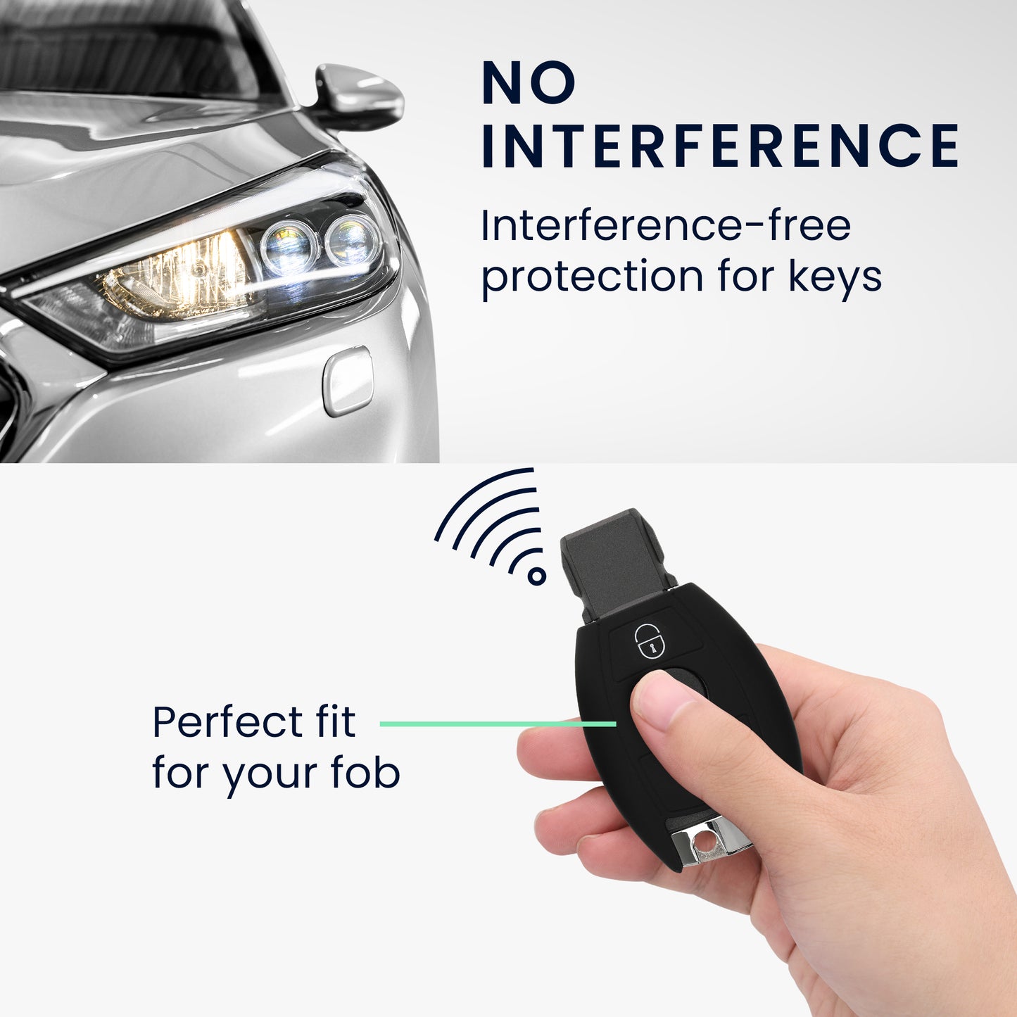 kwmobile Schlüsselhülle für Mercedes Benz 2-Tasten Autoschlüssel (nur Keyless Go) Hülle - Autoschlüssel Schlüssel Hülle - Schlüsselschutz Gehäuse