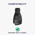 kwmobile Schlüsselhülle für Mercedes Benz 2-3-Tasten Autoschlüssel Hülle - Autoschlüssel Schlüssel Hülle - Schlüsselschutz Gehäuse in Schwarz