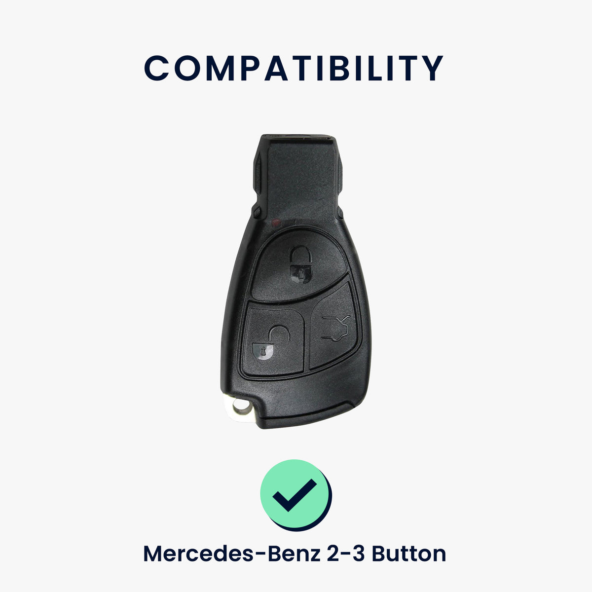 kwmobile Schlüsselhülle für Mercedes Benz 2-3-Tasten Autoschlüssel Hülle - Autoschlüssel Schlüssel Hülle - Schlüsselschutz Gehäuse in Schwarz