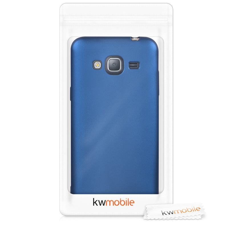 kwmobile Handyhülle für Samsung Galaxy J3 (2016) DUOS Hülle - Silikon Case metallisch schimmernd - Schutzhülle Cover