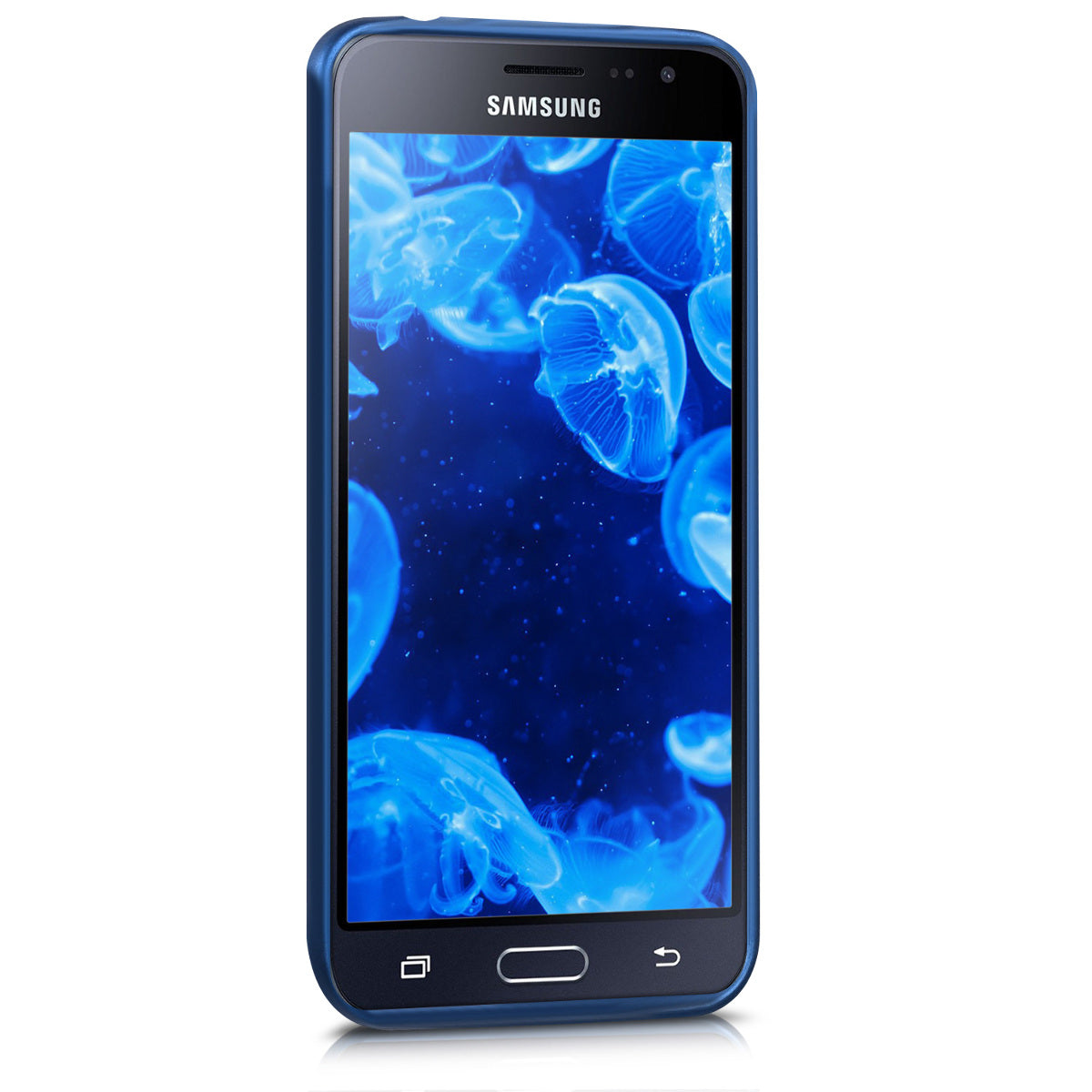 kwmobile Handyhülle für Samsung Galaxy J3 (2016) DUOS Hülle - Silikon Case metallisch schimmernd - Schutzhülle Cover