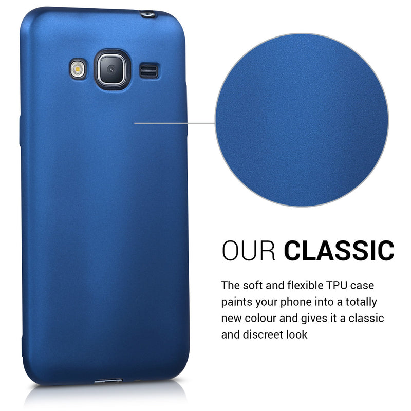 kwmobile Handyhülle für Samsung Galaxy J3 (2016) DUOS Hülle - Silikon Case metallisch schimmernd - Schutzhülle Cover