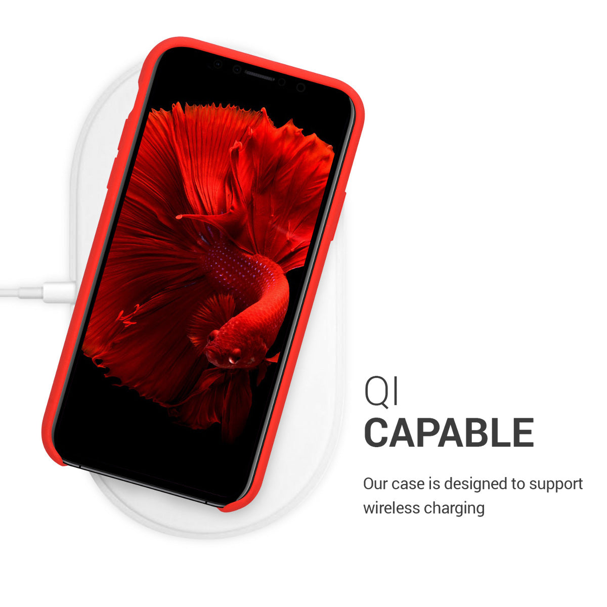 kwmobile Handyhülle für Apple iPhone X - Case Silikon - Kabelloses Laden - Schutzhülle Cover