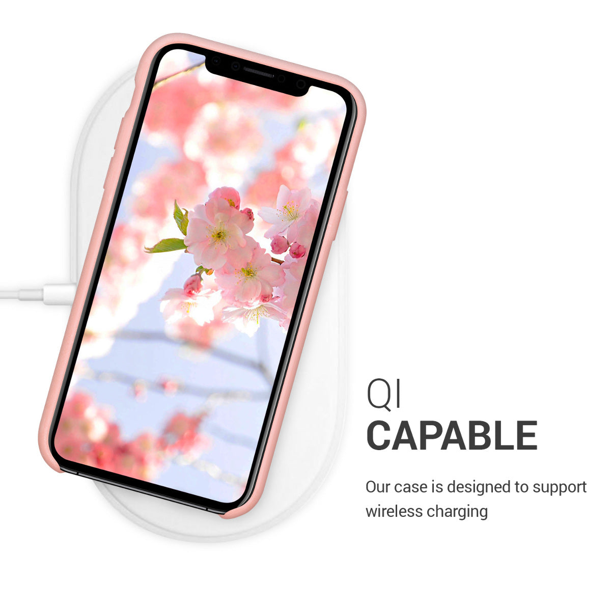 kwmobile Handyhülle für Apple iPhone X - Case Silikon - Kabelloses Laden - Schutzhülle Cover
