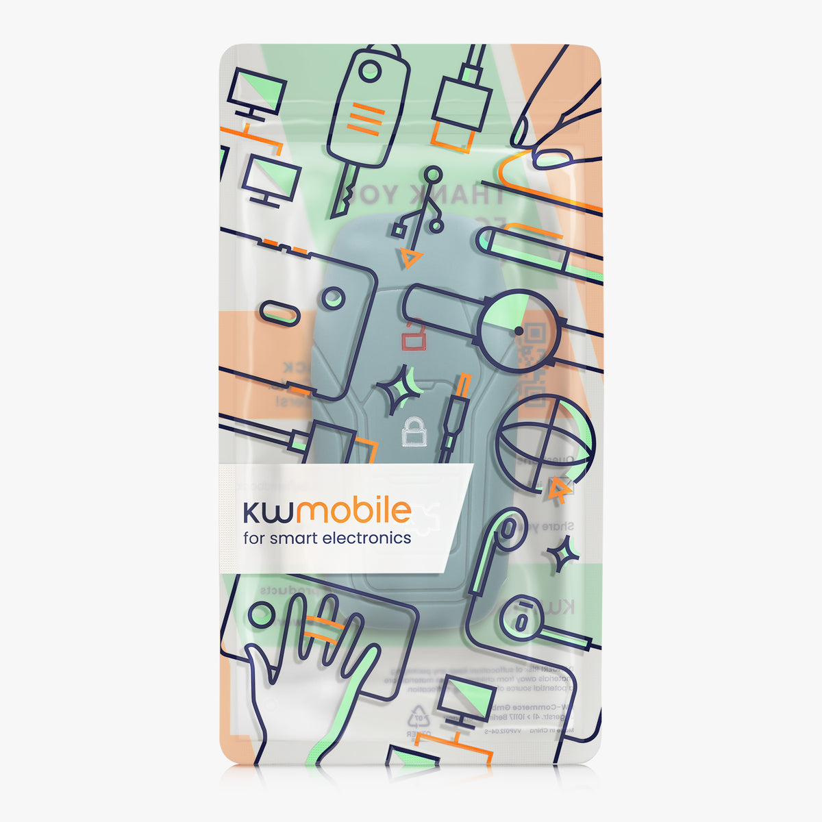 kwmobile Schlüsselhülle für Ford 3-Tasten MyKey Autoschlüssel (Key Free) Hülle - Autoschlüssel Schlüssel Hülle - Schlüsselschutz Gehäuse
