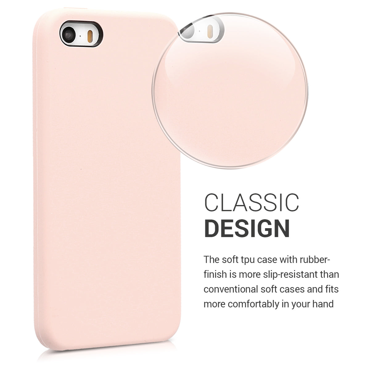 kwmobile Handyhülle für Apple iPhone SE (1.Gen 2016) / iPhone 5 / iPhone 5S Hülle - Case Silikon - Kabelloses Laden - Schutzhülle Cover