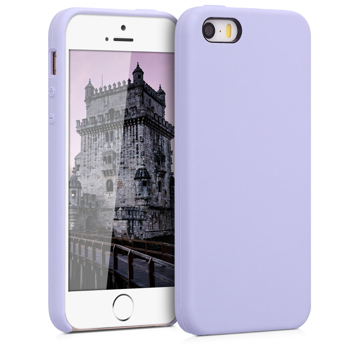 kwmobile Handyhülle für Apple iPhone SE (1.Gen 2016) / iPhone 5 / iPhone 5S Hülle - Case Silikon - Kabelloses Laden - Schutzhülle Cover