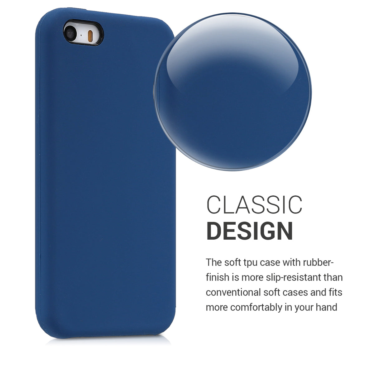 kwmobile Handyhülle für Apple iPhone SE (1.Gen 2016) / iPhone 5 / iPhone 5S Hülle - Case Silikon - Kabelloses Laden - Schutzhülle Cover