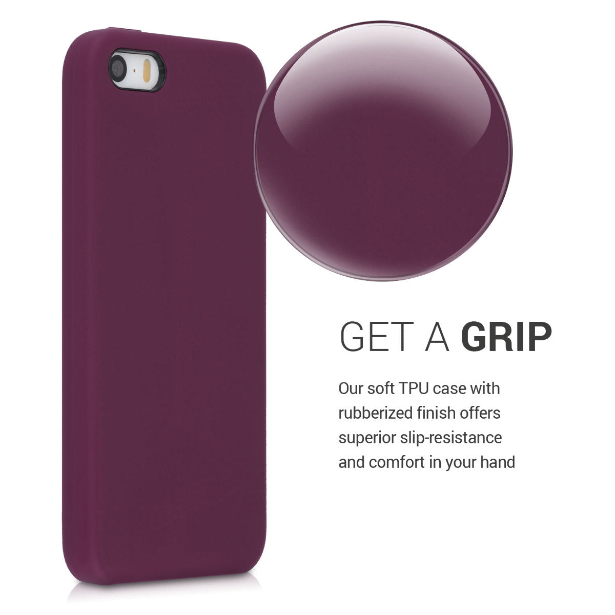 kwmobile Handyhülle für Apple iPhone SE (1.Gen 2016) / iPhone 5 / iPhone 5S Hülle - Case Silikon - Kabelloses Laden - Schutzhülle Cover