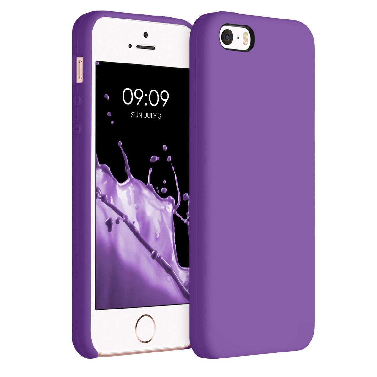 kwmobile Handyhülle für Apple iPhone SE (1.Gen 2016) / iPhone 5 / iPhone 5S Hülle - Case Silikon - Kabelloses Laden - Schutzhülle Cover