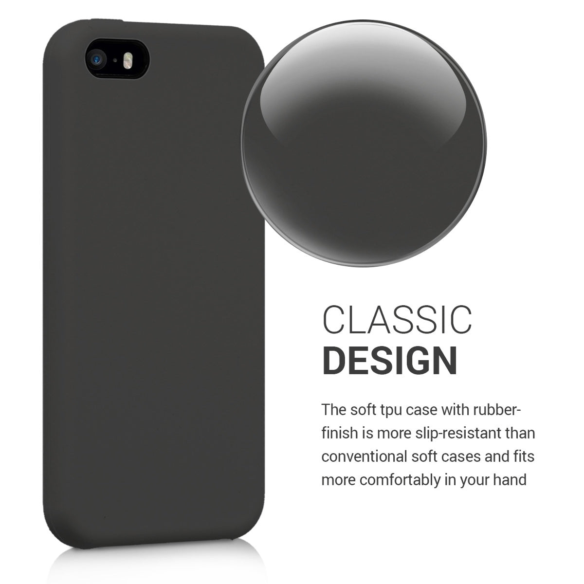 kwmobile Handyhülle für Apple iPhone SE (1.Gen 2016) / iPhone 5 / iPhone 5S Hülle - Case Silikon - Kabelloses Laden - Schutzhülle Cover