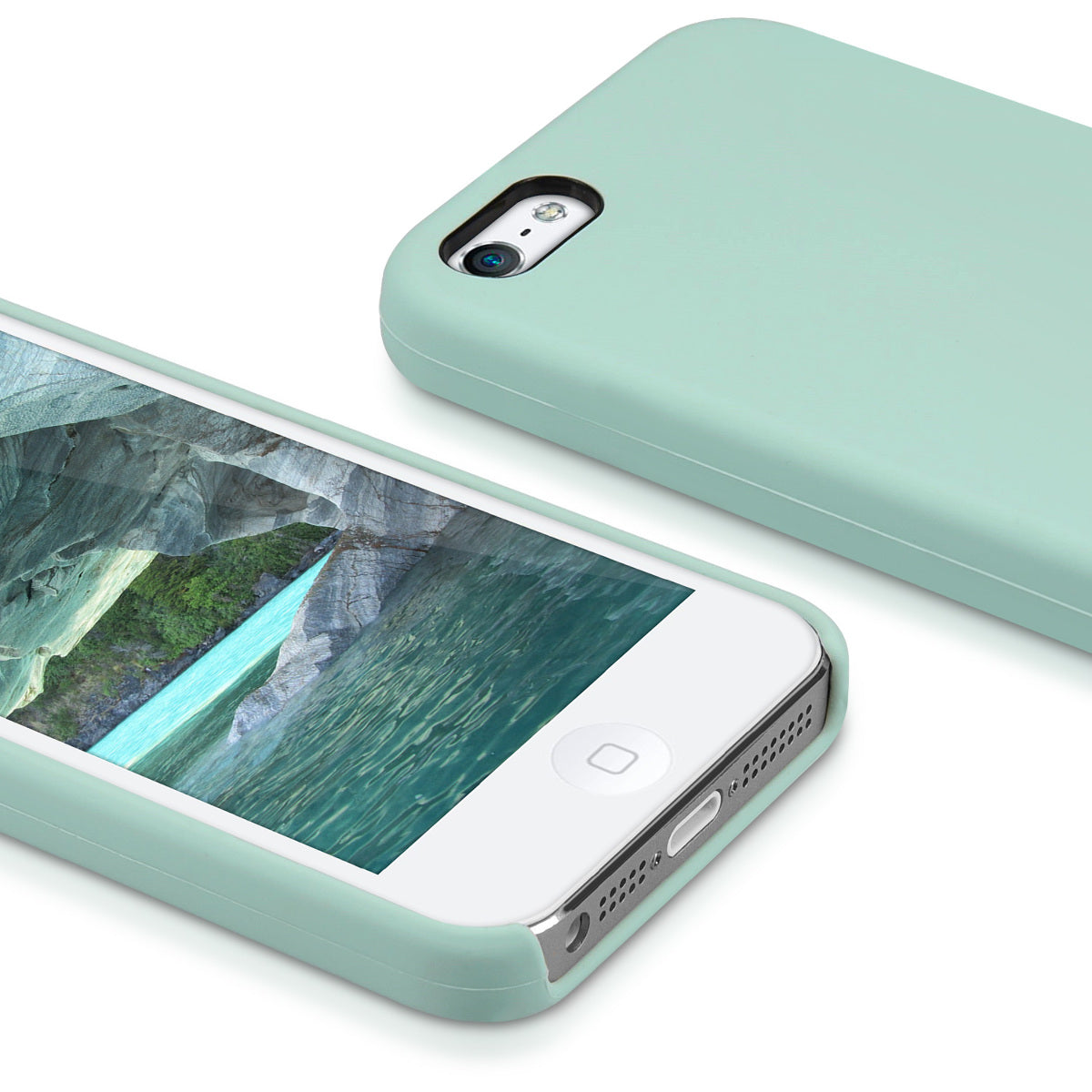 kwmobile Handyhülle für Apple iPhone SE (1.Gen 2016) / iPhone 5 / iPhone 5S Hülle - Case Silikon - Kabelloses Laden - Schutzhülle Cover