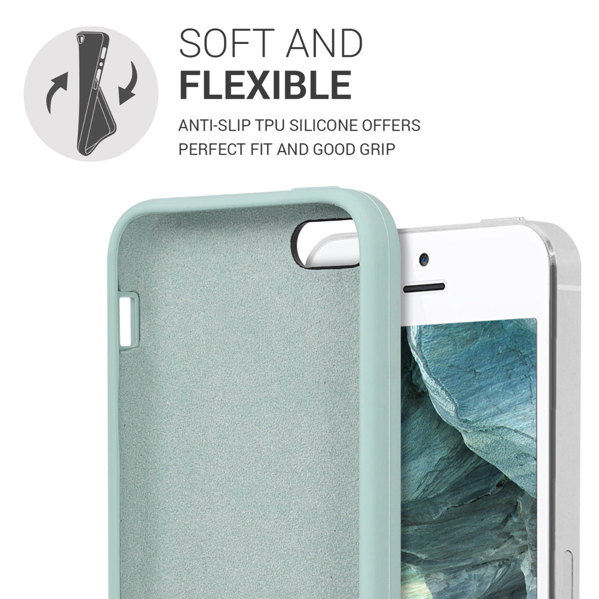 kwmobile Handyhülle für Apple iPhone SE (1.Gen 2016) / iPhone 5 / iPhone 5S Hülle - Case Silikon - Kabelloses Laden - Schutzhülle Cover