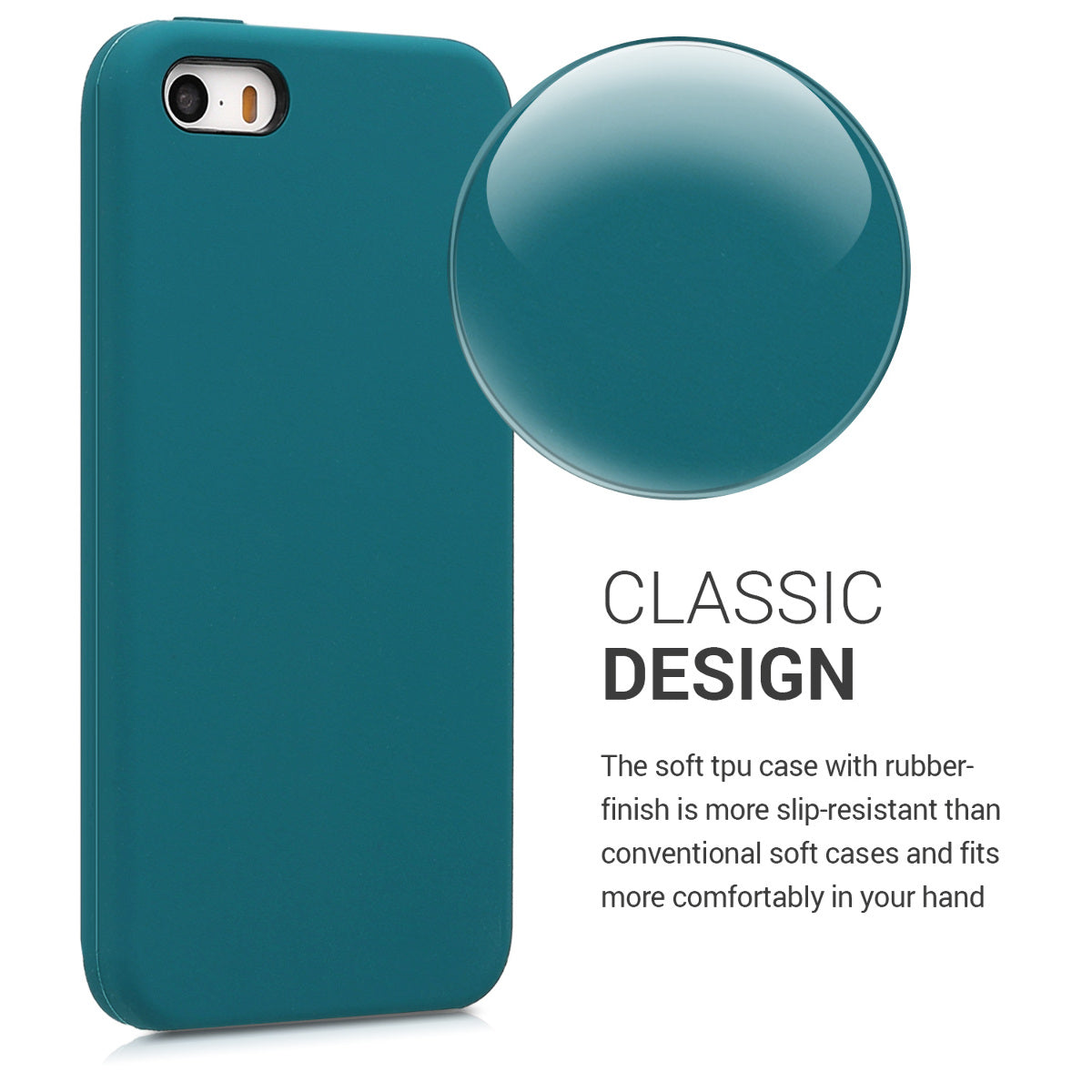 kwmobile Handyhülle für Apple iPhone SE (1.Gen 2016) / iPhone 5 / iPhone 5S Hülle - Case Silikon - Kabelloses Laden - Schutzhülle Cover
