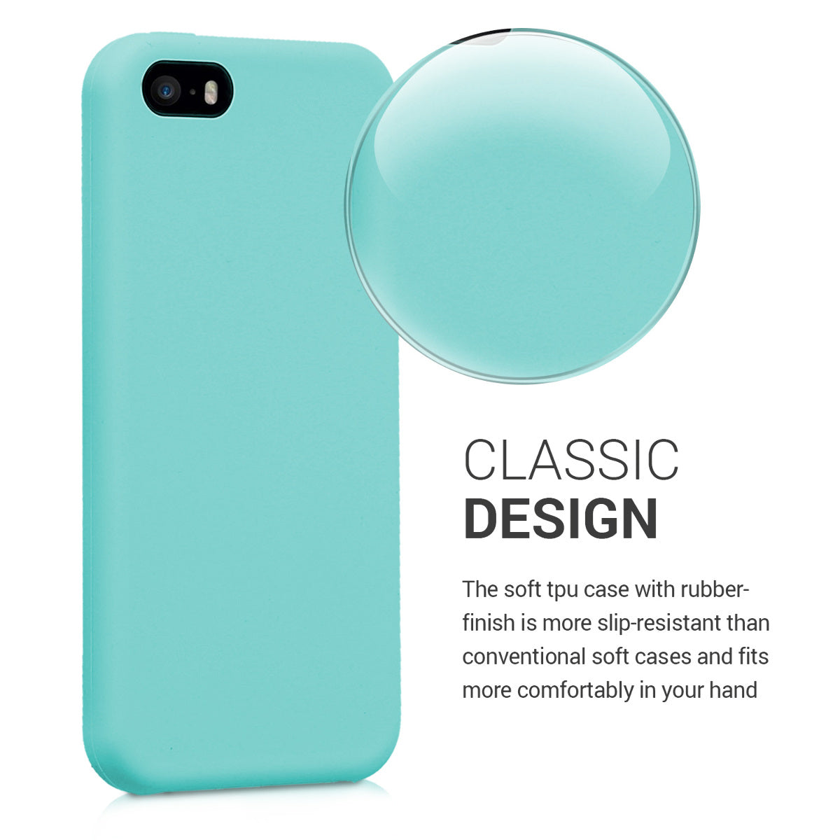 kwmobile Handyhülle für Apple iPhone SE (1.Gen 2016) / iPhone 5 / iPhone 5S Hülle - Case Silikon - Kabelloses Laden - Schutzhülle Cover