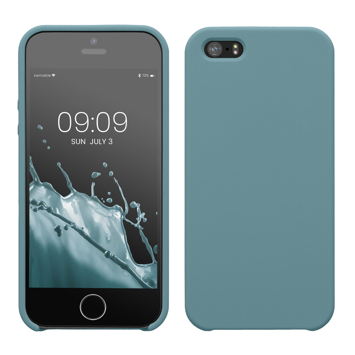 kwmobile Handyhülle für Apple iPhone SE (1.Gen 2016) / iPhone 5 / iPhone 5S Hülle - Case Silikon - Kabelloses Laden - Schutzhülle Cover