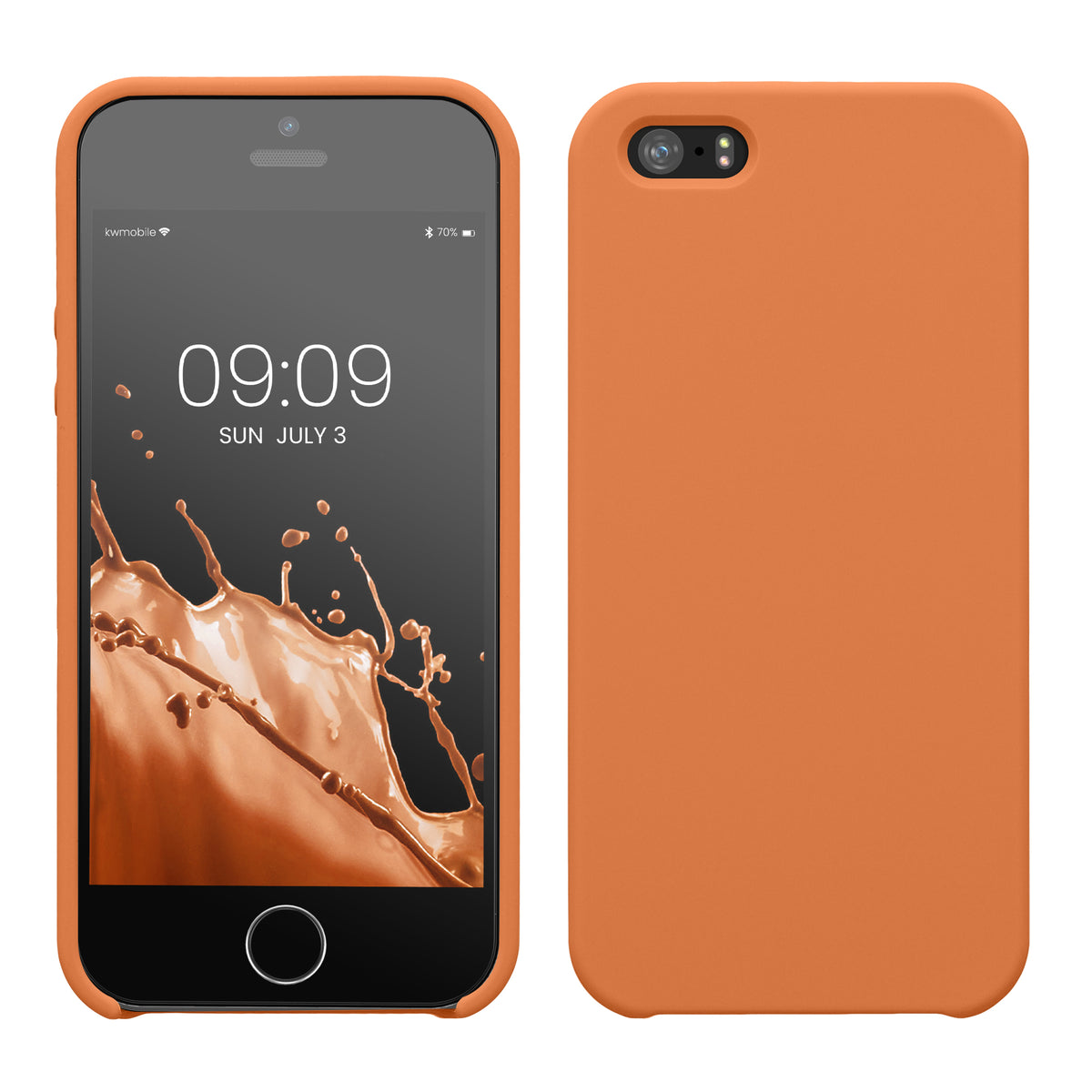 kwmobile Handyhülle für Apple iPhone SE (1.Gen 2016) / iPhone 5 / iPhone 5S Hülle - Case Silikon - Kabelloses Laden - Schutzhülle Cover