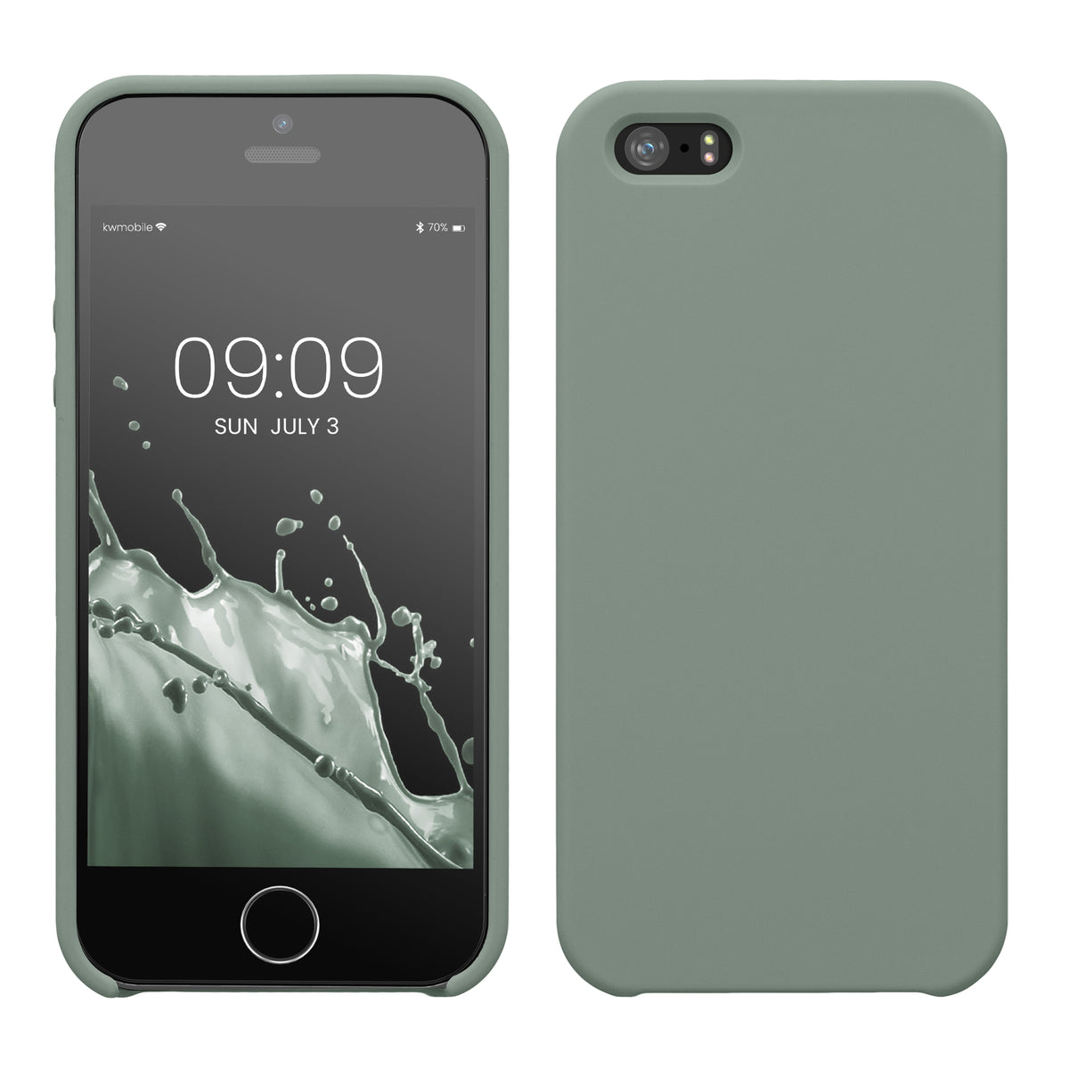 kwmobile Handyhülle für Apple iPhone SE (1.Gen 2016) / iPhone 5 / iPhone 5S Hülle - Case Silikon - Kabelloses Laden - Schutzhülle Cover