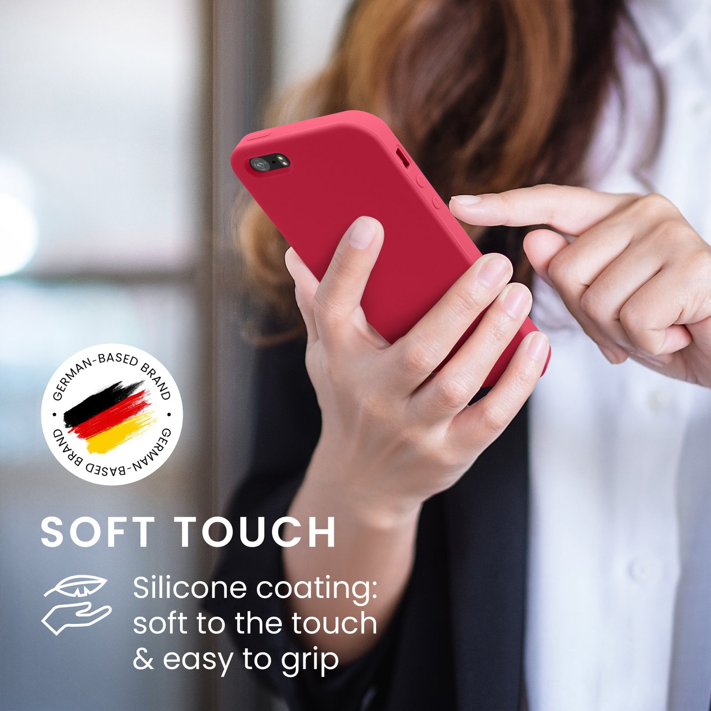 kwmobile Handyhülle für Apple iPhone SE (1.Gen 2016) / iPhone 5 / iPhone 5S Hülle - Case Silikon - Kabelloses Laden - Schutzhülle Cover