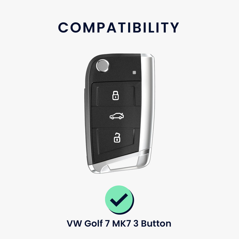 kwmobile Schlüsselhülle für VW Golf 7 MK7 3-Tasten Autoschlüssel Hülle - Schlüsselschutz Gehäuse