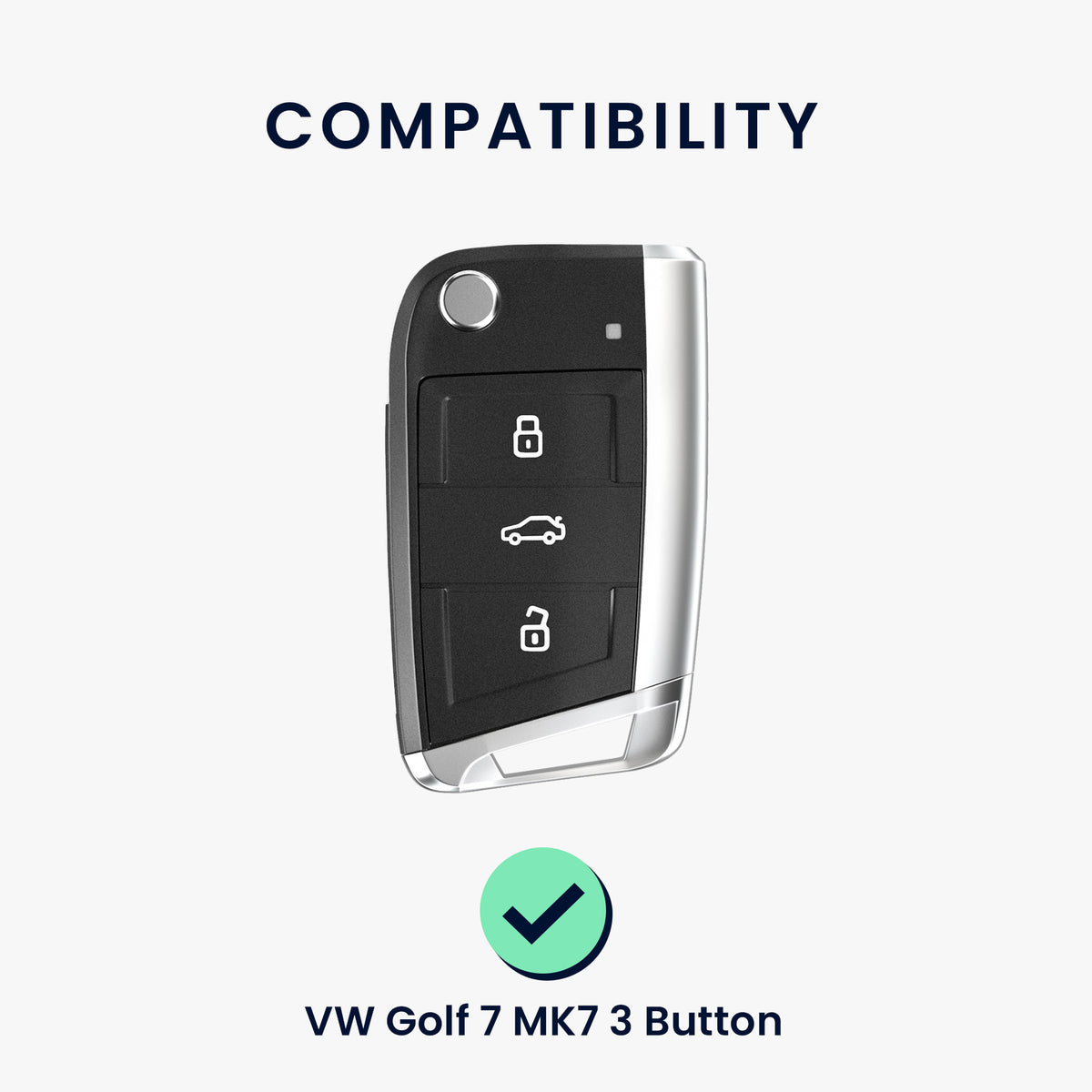 kwmobile Schlüsselhülle für VW Golf 7 MK7 3-Tasten Autoschlüssel Hülle - Schlüsselschutz Gehäuse