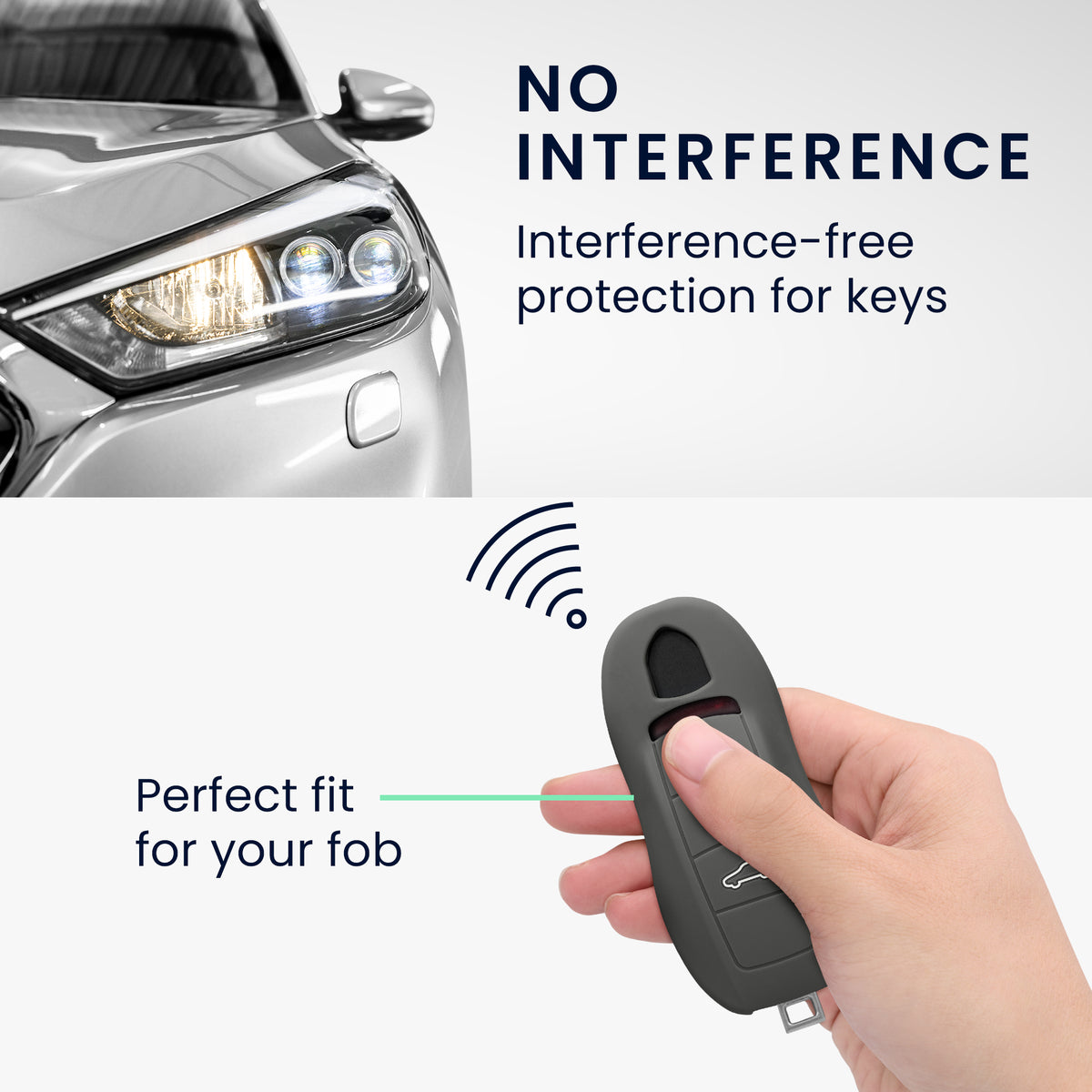 kwmobile Schlüsselhülle für Porsche 3-Tasten Autoschlüssel (nur Keyless) Hülle - Autoschlüssel Schlüssel Hülle - Schlüsselschutz Gehäuse