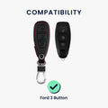 kwmobile Schlüsselhülle für Ford 3-Tasten Autoschlüssel Keyless Go Hülle - Autoschlüssel Schlüssel Hülle - Schlüsselcover aus Kunstleder