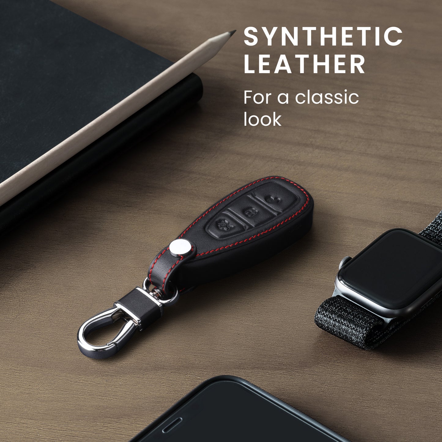kwmobile Schlüsselhülle für Ford 3-Tasten Autoschlüssel Keyless Go Hülle - Autoschlüssel Schlüssel Hülle - Schlüsselcover aus Kunstleder
