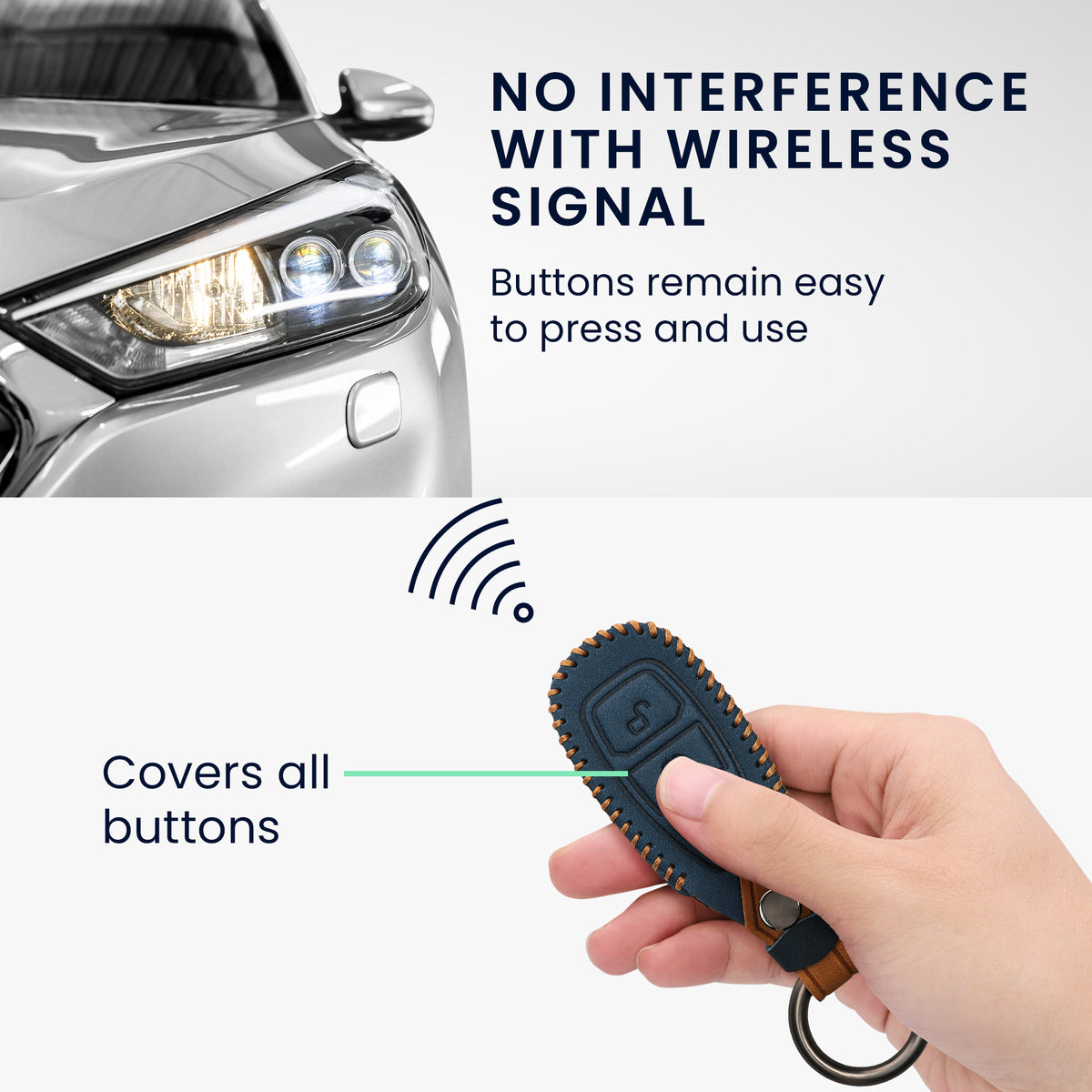 kwmobile Schlüsselhülle für Ford 3-Tasten Autoschlüssel Keyless Go Hülle - Autoschlüssel Schlüssel Hülle - Schlüsselcover aus Kunstleder
