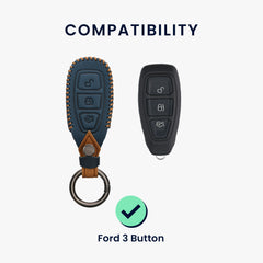 Ford 3-Tasten Autoschlüssel Keyless Go Kunstleder Schlüsselhülle