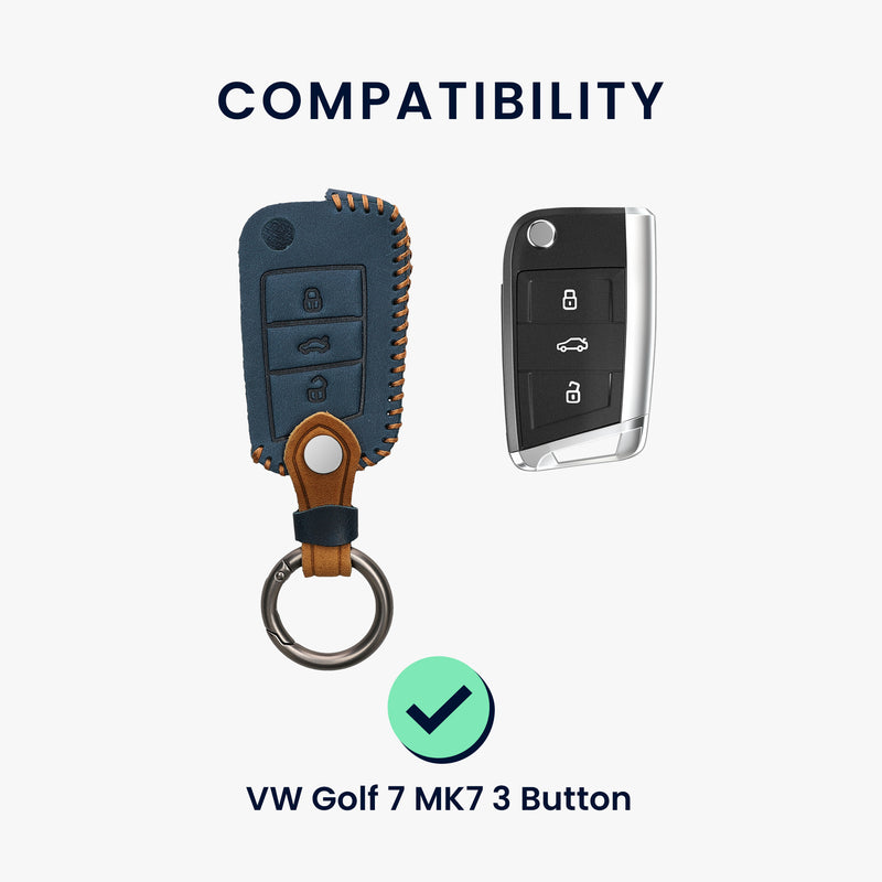 Kunstleder Hülle kompatibel mit VW Golf 7 MK7 Autoschlüssel