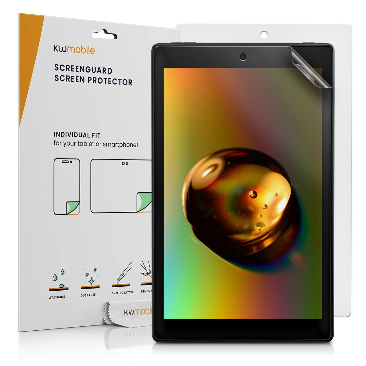 kwmobile 2x Tablet Schutzfolie kompatibel mit Amazon Fire HD 10 (2017/2019) Folie - Full Screen Protector - Tablet Displayfolie entspiegelt Transparent  