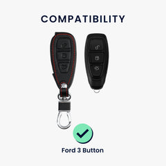 Ford 3-Tasten Autoschlüssel Keyless Go Kunstleder Schlüsselhülle Don't Touch My Key