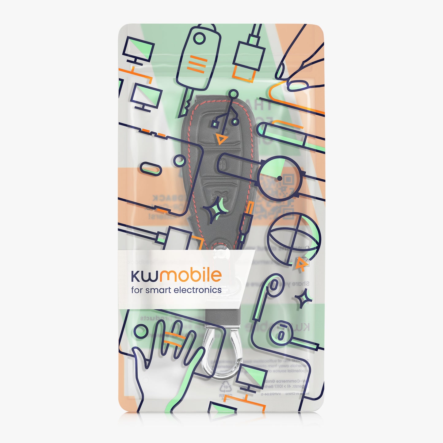 kwmobile Autoschlüssel Hülle kompatibel mit Ford 3-Tasten Autoschlüssel Keyless Go - Kunstleder Schutzhülle Schlüsselhülle Don't touch my Key