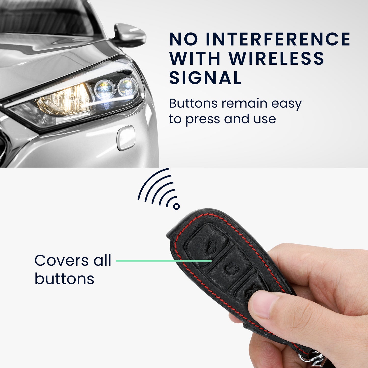 kwmobile Autoschlüssel Hülle kompatibel mit Ford 3-Tasten Autoschlüssel Keyless Go - Kunstleder Schutzhülle Schlüsselhülle Don't touch my Key