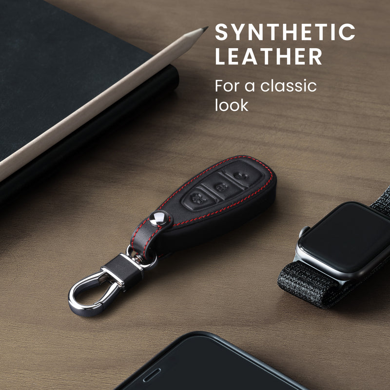 kwmobile Autoschlüssel Hülle kompatibel mit Ford 3-Tasten Autoschlüssel Keyless Go - Kunstleder Schutzhülle Schlüsselhülle Don't touch my Key