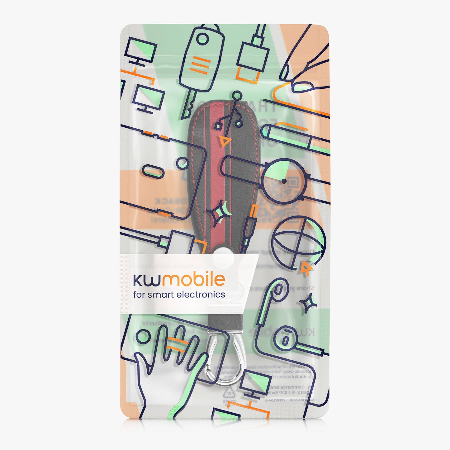kwmobile Autoschlüssel Hülle kompatibel mit Ford 3-Tasten Autoschlüssel Keyless Go - Kunstleder Schutzhülle Schlüsselhülle Don't touch my Key