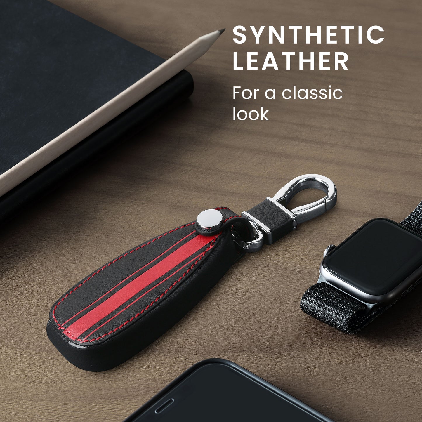 kwmobile Autoschlüssel Hülle kompatibel mit Ford 3-Tasten Autoschlüssel Keyless Go - Kunstleder Schutzhülle Schlüsselhülle Don't touch my Key