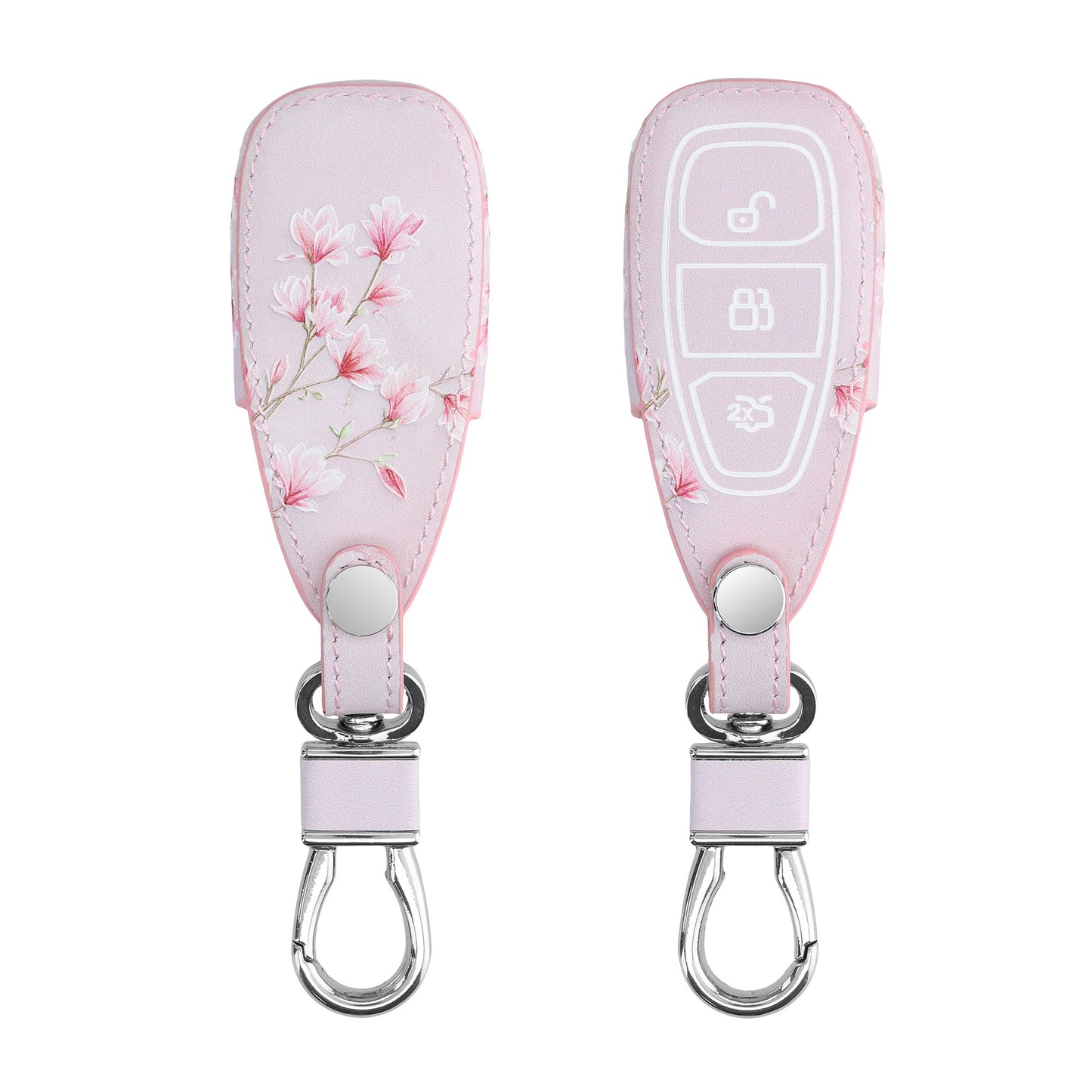 kwmobile Autoschlüssel Hülle kompatibel mit Ford 3-Tasten Autoschlüssel Keyless Go - Kunstleder Schutzhülle Schlüsselhülle Don't touch my Key